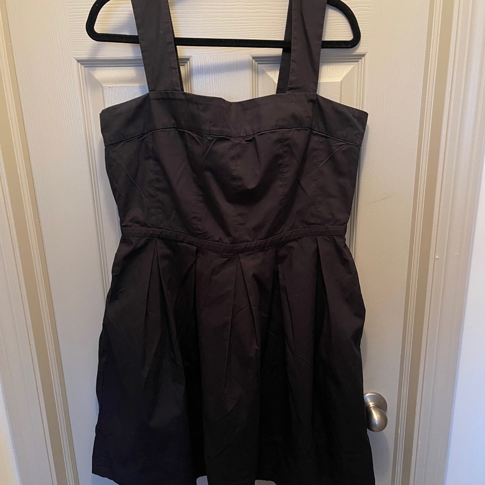 Fit & Flare Black Dress w/Pockets